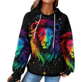 Constellation Zodiac Graphic Hoodies for Women Gothic Waffle Sweatshirt Loose Casual Drawstring Fall Pullover