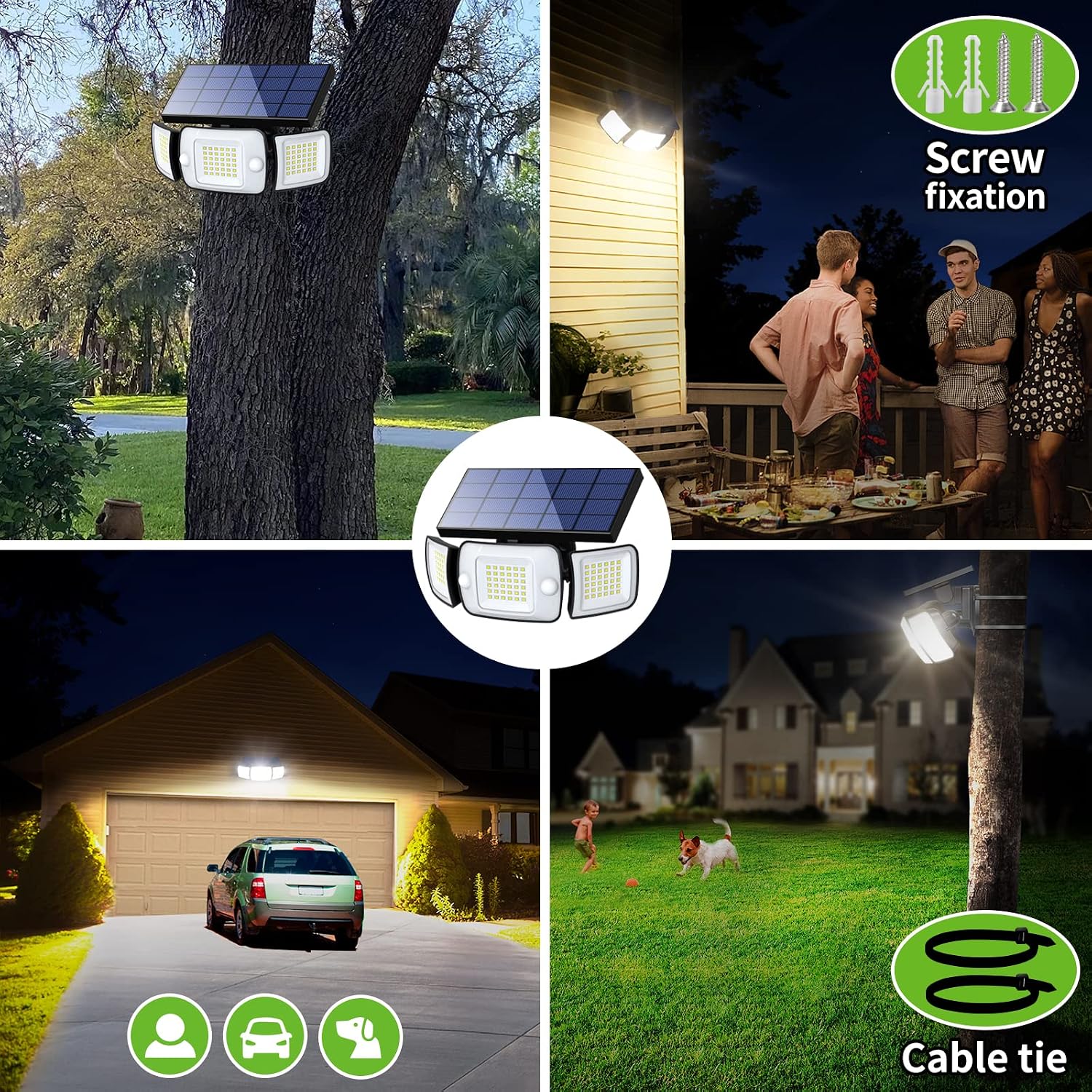 Solar Outdoor Lights,6000Mah Motion Sensor With Dual Sensors,Waterproof Solar Flood Lights 270°Wide Angle For Outside With 3 Modes