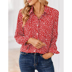 Zeagoo Women Blouses Chiffon Long Sleeve Button Down Shirts Business Causal Dressy Work Top V Neck Summer Spring Clothes