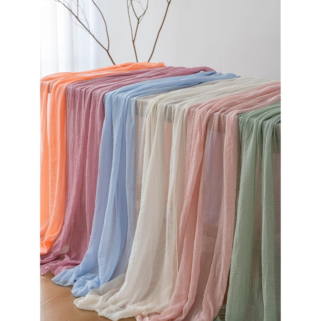 Keketoarrange Sage Green Table Runner Cheesecloth 120 Inch 10 FT Rustic Boho Cheese Cloth Table Runner for Wedding Baby Shower Bridal Shower Sheer Gauze Centerpiece Spring Summer Home Decorations