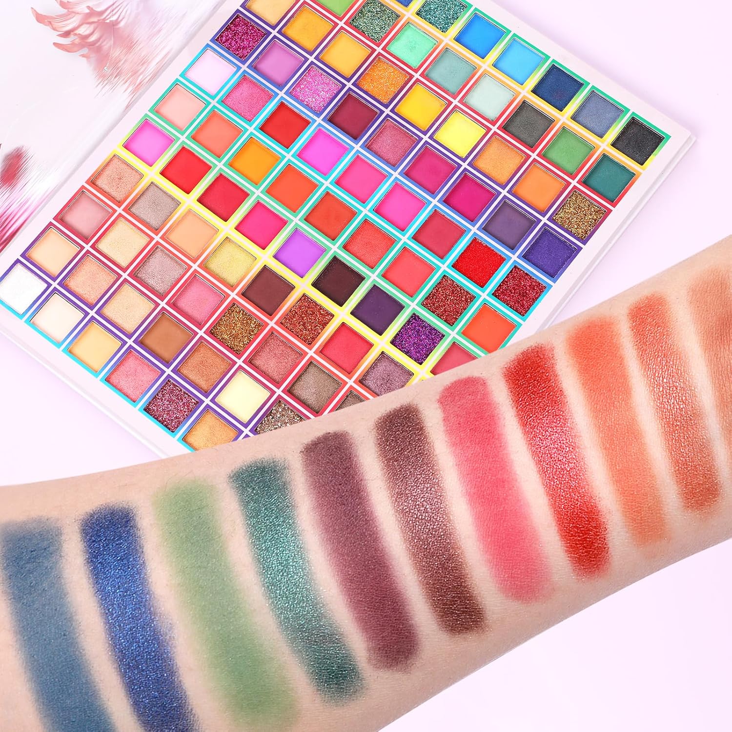 99 Colors Eyeshadow Palette, Colorful Eyeshadow Palette, Professional Matte Shimmer Glitter Rainbow Makeup Pallet, Colorful Long Lasting Highly Pigmented Eye Shadow Gifts Mother's Day for Women