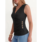 Anrabess Tank Tops For Women V Neck Sleeveless Sexy Top Ribbed Slim Fitted Tanks, 2026 Casual Summer Daily Wear & Going Out