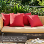 MIULEE Pack of 4 Decorative Outdoor Throw Pillow Covers Linen Waterproof Pillow Covers Summer Farmhouse Cushion Cases for Patio Garden Tent Balcony Couch Sofa 18x18 Inch Red