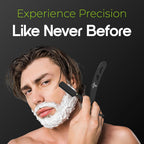 The Cut Factory® Straight Razor for Men Professional Barber Straight Edge Razor for Comfortable Smooth Shave. Gift Box Leather Pouch 20 Single Edge Blades. Our Blades Never Fall