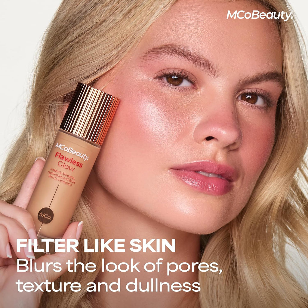 Mcobeauty Flawless Glow Luminous Skin Filter - 3.5 Light Medium - Primer | 4-In-1 Primer, Highlighter & Foundation Booster, Illuminating Tint Face Makeup With Squalane Vitamin E, Vegan & Cruelty Free