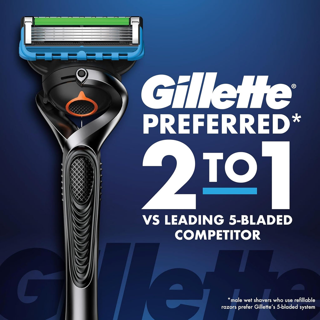 Gillette ProGlide Shield Men's Razor, 5-Blade Razor with Precision Trimmer, 1 Handle and 4 Refills