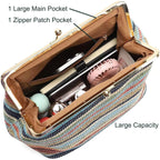Kiss Lock Frame Handbag, Pu Leather Shoulder Tote Bag Messenger Hobo Clutch Purse For Women Formal Work Leisure