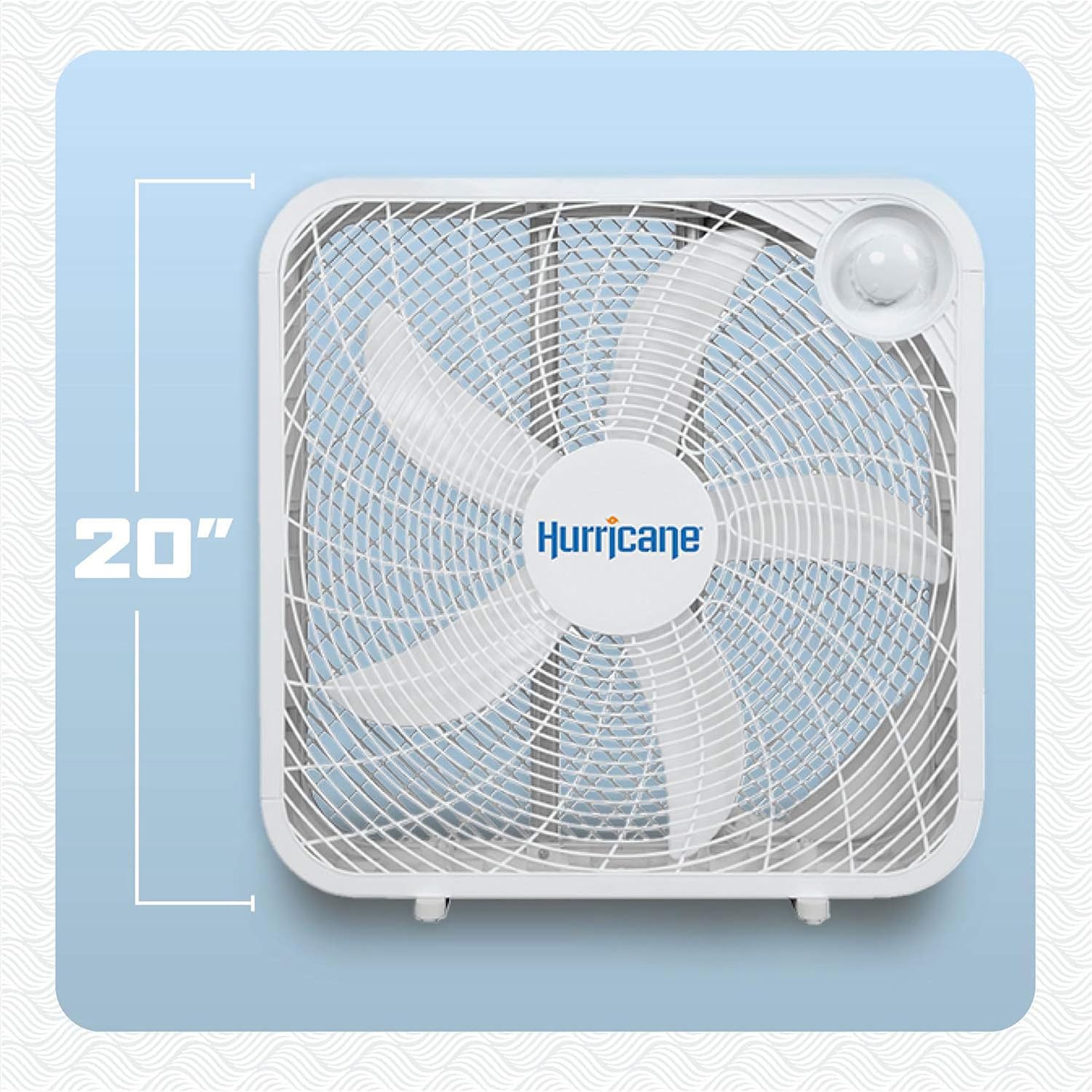 Hurricane Classic Floor Box Fan With 3 Speed Settings, White - 20In | Corded Portable Electric Air Cooling Unit W/ Powerful 2400 Cfm Airflow For Home, Garage, Office, Bedroom & Basement