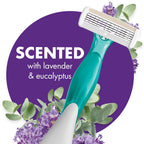 BIC Soleil 4 Escape Women's Disposable 4-Blade Razors, Lavender & Eucalyptus Scented Handles for Smooth Shaving, 4-Pack