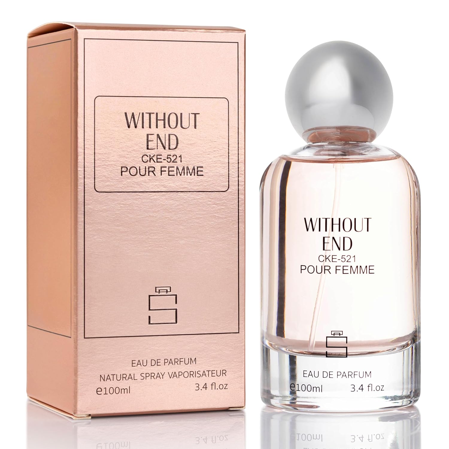 Without End For Women Inspired By Eternity, Fresh Floral Perfume, 3.4 Oz | Notes Of Freesia, Lily, Rose, Jasmine, Sandalwood, Musk. Clean Floral Scent For Everyday Wear. Long Lasting Edp. 100Ml
