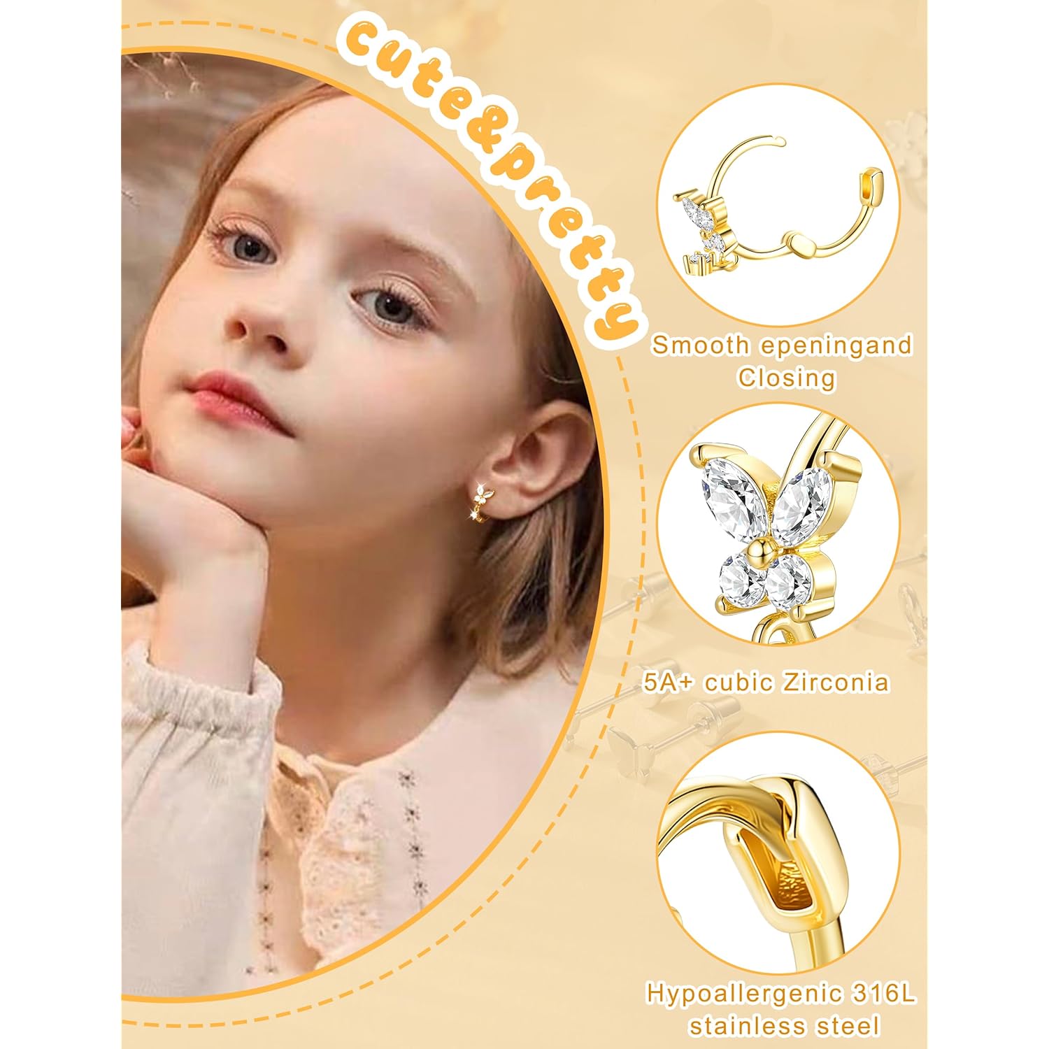 Hypoallergenic Surgical Stainless Steel Earrings for Girls Kids Jewelry - Screw Back Earrings for Sensitive Ears Cute Flower Heart Pearl bow Earrings for Women
