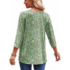Zeagoo 3/4 Length Sleeve Womens Tops 2026 Blouses For Women Dressy Casual Fashion Clothing V Neck T-Shirts Summer Outfits