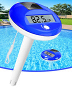 Solar Digital Pool Thermometer Floating Easy Read With One Rope | Large Lcd Display With Big Numbers, ±0.5℃ High Precision, Ip68 Waterproof Pooltemperature Gauge For Hot Tub, Spa