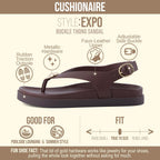 Cushionaire Expo Thong Sandals For Women, Comfortable Slingback Sandals With Arch Support And Cushioned Footbed