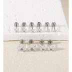 8MM Extra Long Post Earrings for Thick Earlobes 316L Surgical Stainless Steel Flat Back Earrings Hypoallergenic 5A Cubic Zirconia Stud Earrings for Women Men