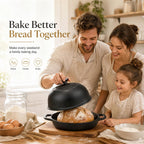 5Qt Pre-Seasoned Cast Iron Dutch Oven For Bread Baking, Dutch Oven With Domed Lid, Sourdough Bread Baking Supplies, Multi-Functional Bread Pan For Baking, Frying, Roasting