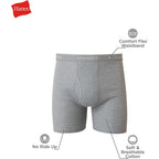 Hanes Mens Underwear Boxer Briefs Pack, Cool & Breathable Cotton Moisture-Wicking Underwear For Men, No Ride Up