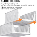 6 Pack Closet Organizers Storage Bins, Stackable Plastic Drawer Basket For Clothing, Stackable Storage Bins Shelf Storage Container For Closet Wardrobe Bedroom Bathroom Office White