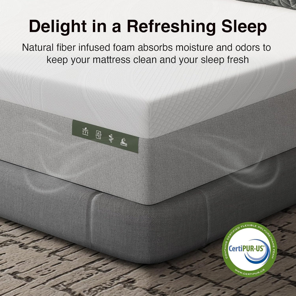 Novilla 14 Inch King Size Mattress, Gel-Infused Bliss Cooling King Memory Foam Mattress In A Box With Cool-Touch Nylon Cover, Pain Relief & Spinal Support With Certipur-Us Certified Foam