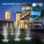 4.6Inch Solar Ground Lights 12Packs, Garden Solar Outdoor Waterproof Pathway Bright In-Ground Landscape Lights For Patio, Lawn, Yard, Driveway, Step And Walkway(White Light)