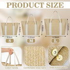 Paterr Mini Beach Straw Bags For Bachelorette Favors Burlap Tote Bag With Handle For Bridesmaid Bridal Shower Gifts