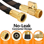 Flexible Garden Hose 100 Ft, Ultra Lightweight Water Hoses W/10 Function Sprayer And 3/4" Brass Fittings, Kink-Free, Sturdy, Abrasion Resistant For Yard, Lawn, Outdoor And Gardening(Black Orange)