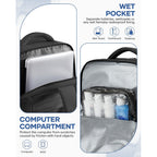 Vacuum Backpack Travel With Pump,Large Travel Backpack With Vacuum System,Mochila Compresion Al Vacio,Flight Approved 18X14X8,Waterproof Carry On Personal Item Laptop Backpacks,Black