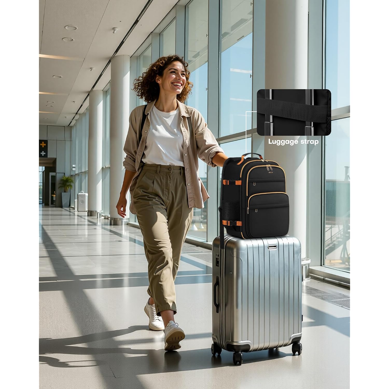 Hotor Travel Backpack Women Flight Approved Carry On Bag | 15.6Inch Laptop Computer Bag Flight Approved Personal Item Travel Bag For Work, Business, College