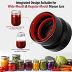 2026 Upgraded One-Integrated Mason Jar Vacuum Sealer, Fully Automated | Electric Portable Vacuum Sealer For Regular Mouth And Wide Mouth Canning Jars