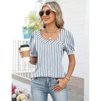 LOMON Womens Short Sleeve T Shirts Asymmetrical Neck Tops Business Blouses for Women Fashion 2026