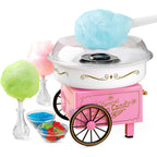 Nostalgia Vintage Cotton Candy Machine - Countertop Cotton Candy Maker With 2 Reusable Cones & 1 Sugar Scoop - Use Hard Candy or Sugar to Create Fluffy, Delicious Treats in Minutes-Pink