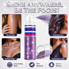 Patriotic Red White And Blue Hair And Body Glitter Spray, Hair Glitter Highlighter Powder For Clothes, Festival Party Makeup Fourth Of July Accessories For Women, 4Th Of July Independence Day