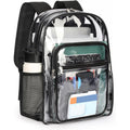 Clear Backpack Heavy Duty For School – 17In Transparent Pvc Bag With Large Capacity & Reinforced Straps For Men, Women, Boys & Girls - See Through Bookbag For College Workplace Security, Black