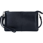 Bveyzi Genuine Leather Wristlet Purses For Women, Envelope Clutch Wallet Small Crossbody Bags For Dressy Evening