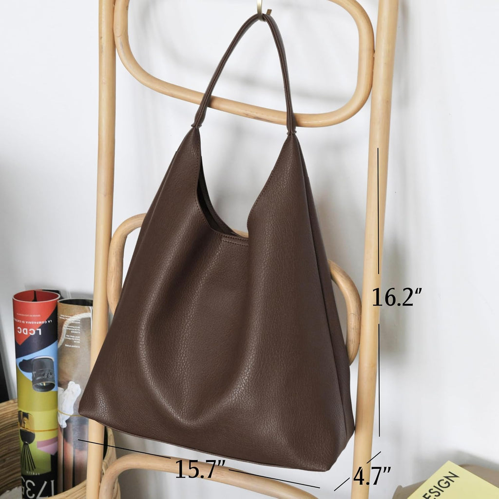 Hobo Bags For Women Soft Vegan Leather Shoulder Handbag Slouchy Tote Purses