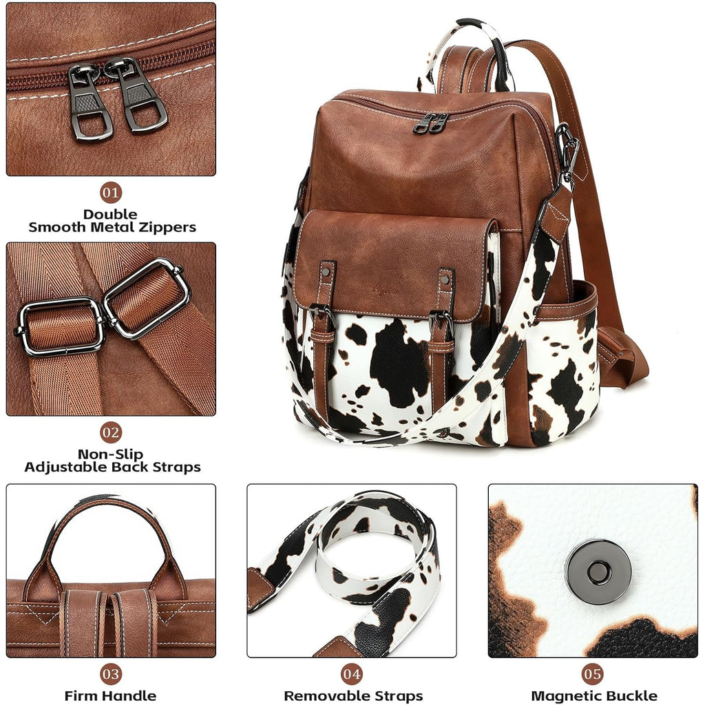 AGLOD Backpack Purse for Women PU Leather Back Packs Designer Ladies Shoulder Bag Fashion Faux Work Travel Handbags