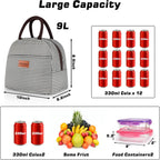Lunch Bag For Women Men Insulated Lunch Box For Adult Reusable Lunch Tote Bag For Work, Picnic Or Travel(Black White Stripes)