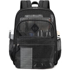 Mesh Backpack Heavy Duty, See Through School Backpack Transparent Bookbag For Swimming, Beach, Sports, Work, Travel