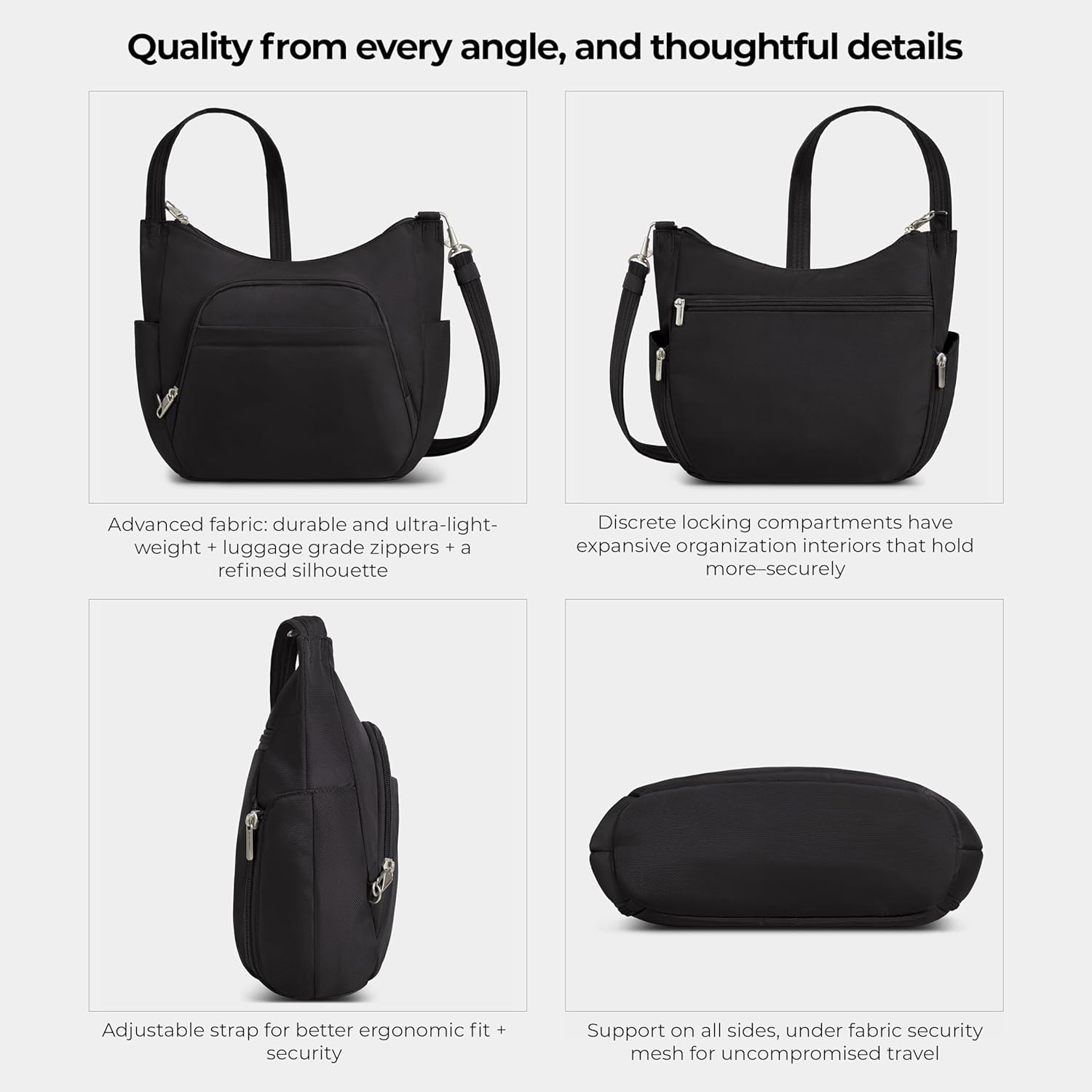 Travelon Anti-theft Classic Crossbody Bucket Bag | Anti-theft