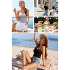 Multi-Pack Women's Knit Cami, Adjustable Spaghetti Straps Slim Fit Basic Tank Tops