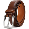 Mens Dress Belt - Genuine Leather Dress Belts For Men,Casual Suit Jeans Belt-Single Prong Buckle Black Belt