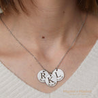 MignonandMignon Personalized Initial Necklace with Date Engraved | Gold Coin Disc Pendant for Women | Dainty Letter Necklace Gift for Mom Teen Girls Mothers Day Birthday
