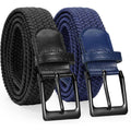 2 Pack Stretch Braided Elastic Belt For Men, 1 3/8" Elastic Woven Belts Mens Stretch Belt For Casual Golf Jeans