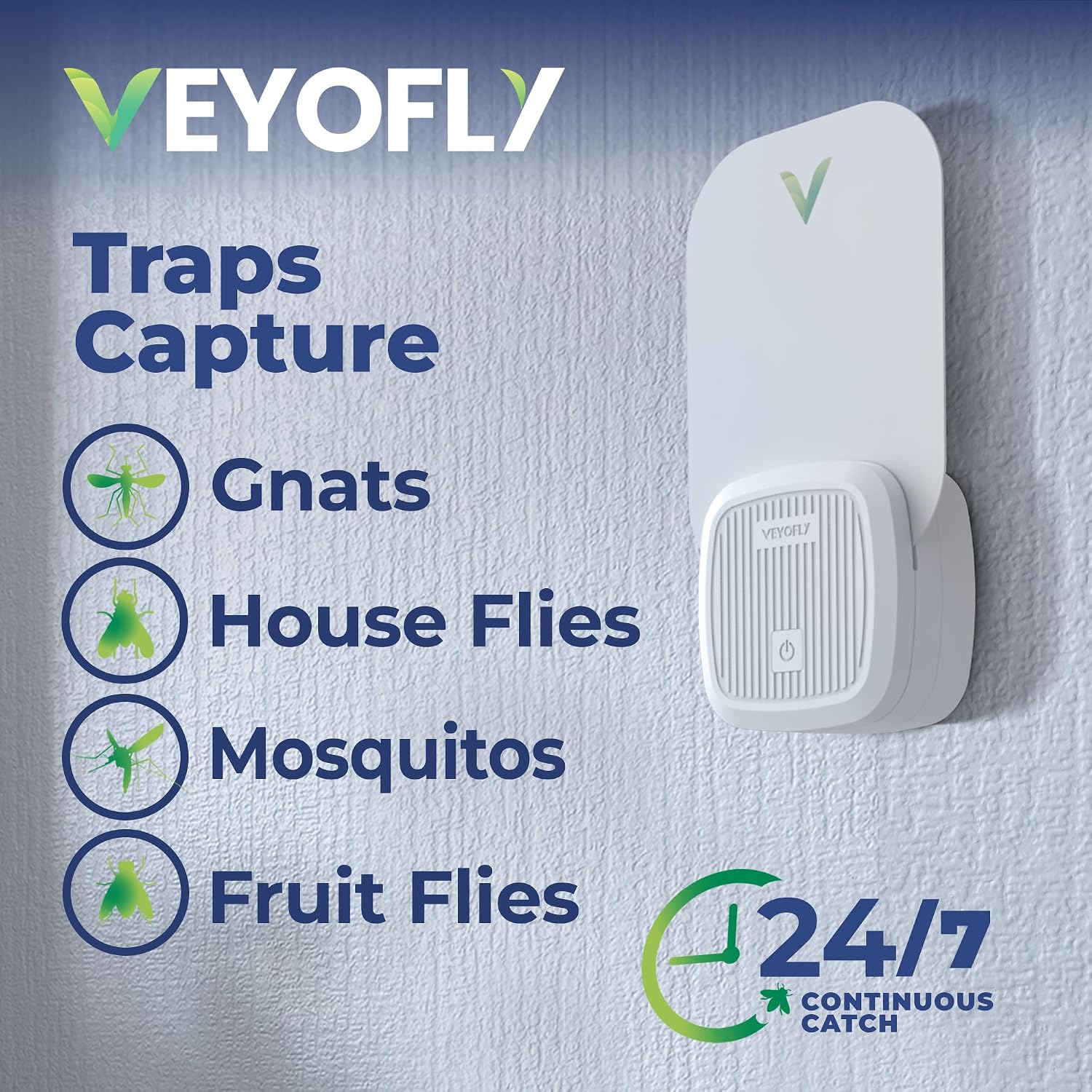 Veyofly Fruit Fly Traps For Indoors (2 Device + 4 Refills), Gnat Trap Indoor Plug In, Bug Traps, Flying Insect Trap, Gnat Traps For House Indoor, Fly Trap Indoor For Home Bug Light, Gnats Catcher