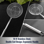 Hiware Solid Stainless Steel Spider Strainer Skimmer Ladle For Cooking And Frying, Kitchen Utensils Wire Strainer Pasta Spoon, 5.4 Inch
