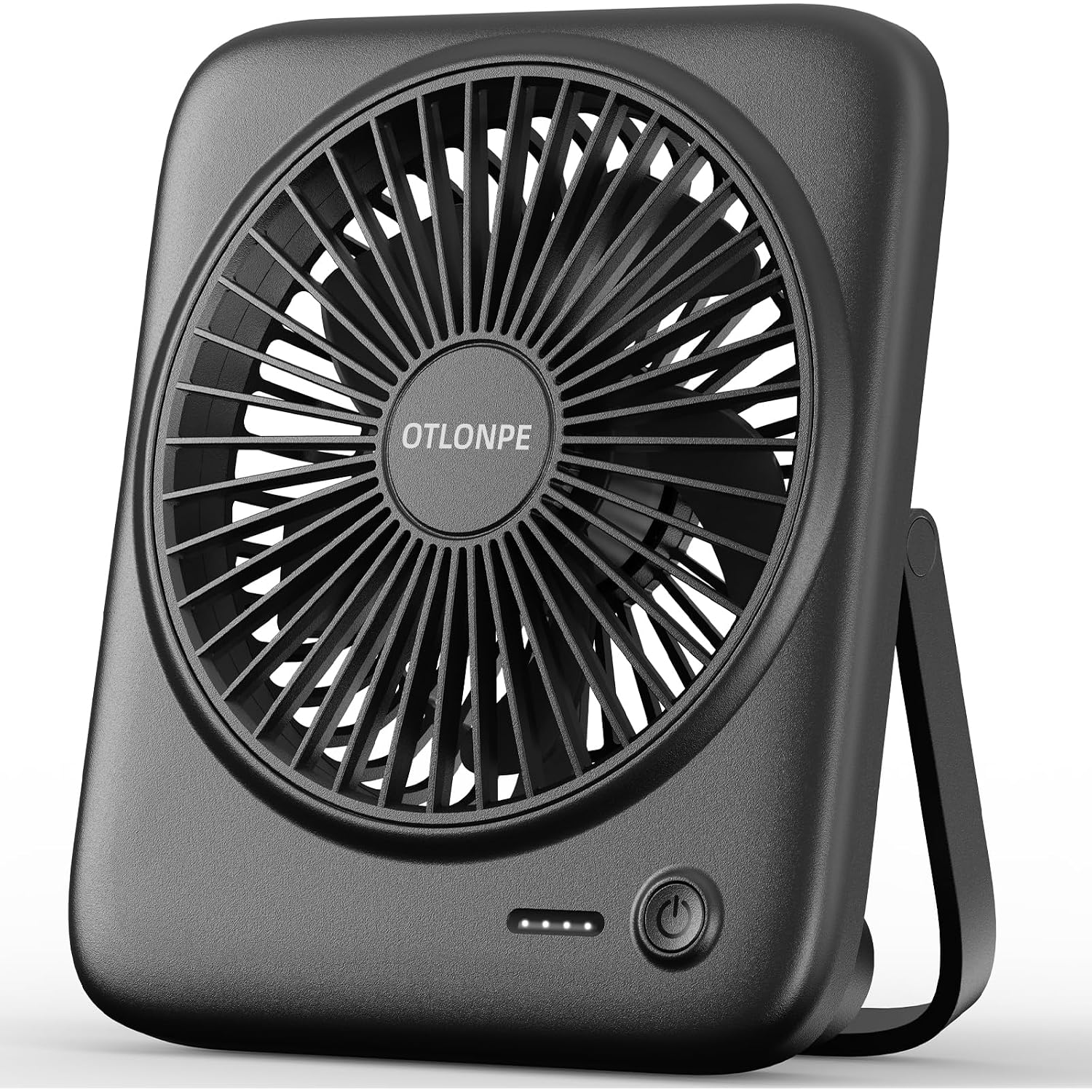 Otlonpe Personal Portable Desk Fan, 4000Mah Small Rechargeable Portable Fan Battery Operated & Usb Powered For Travel Sleeping Bedroom Office Home Table, Cordless, Quiet, 4-Speed, 6.5 Inch (Black)