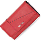 Nautica Money Manager Womens Slim Rfid Blocking Wallet, Small Bifold Credit Card Holder With Zipper Coin Pocket And Id Window