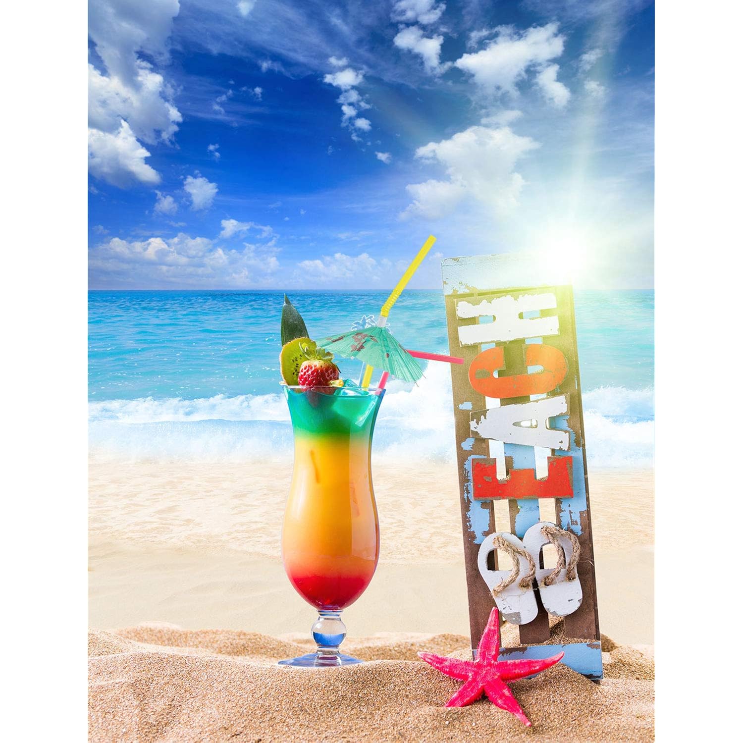 Alink 50 Umbrella Parasol Drinking Straws, Hawaiian Beach Cocktail Luau Party Decorations Supplies