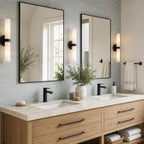 2-Pack 24"X36" Matte Black Framed Bathroom Vanity Wall Mirrors | Taller Vanity Pair, Balanced Twin-Sink Look, Matching Finish Across Rooms, Vertical/Horizontal Hanging, Tempered Glass