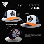 Tucker Hats for Men - Mesh Back Cap Women Baseball Hat 5-Panel-Great Baseball Snapback Closure White+ Brown Black Patch